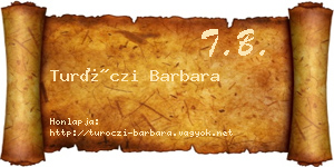 Turóczi Barbara névjegykártya