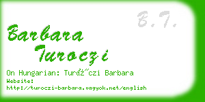 barbara turoczi business card